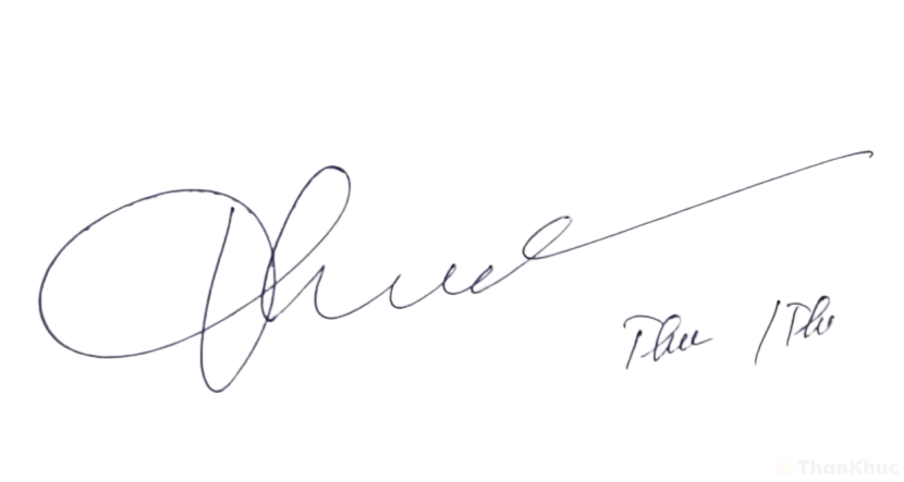 Chữ ký tên Thu, Thư mẫu 12
