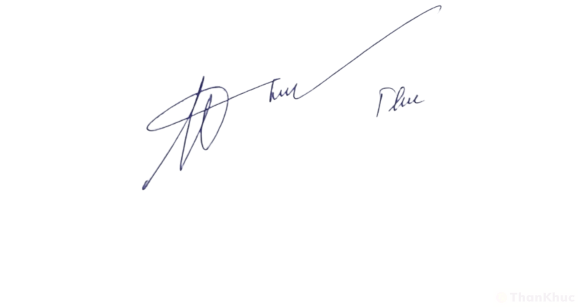 Chữ ký tên Thu, Thư mẫu 15